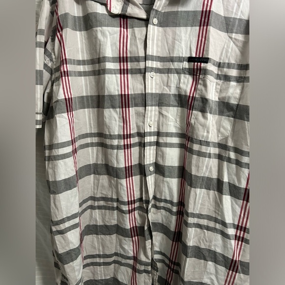 Sean John Men’s Red Plaid Casual Collared Button Down Shirt Size 3XB - Picture 3 of 6